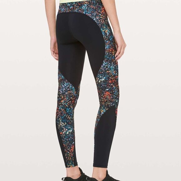 Lululemon Wake & Train Tight *28" Black / Flowerescent Multi Size 6 - Picture 1 of 14